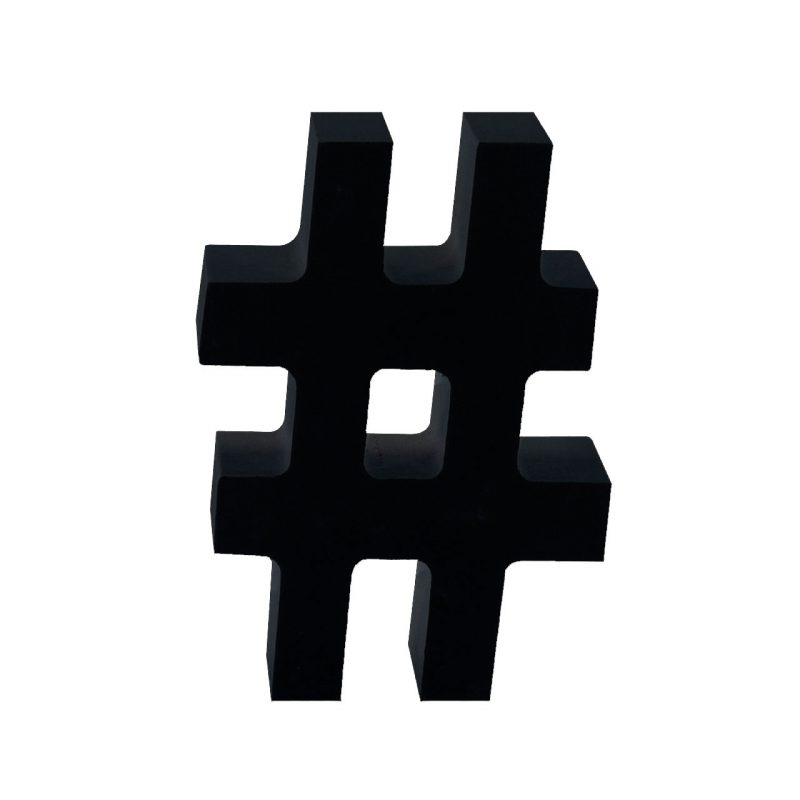 AP Letra Decorativa MDF - Simb. # 7x10  Negra