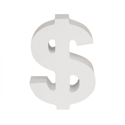 AP Letra Decorativa MDF - Simb. $ 7x10  Blanca