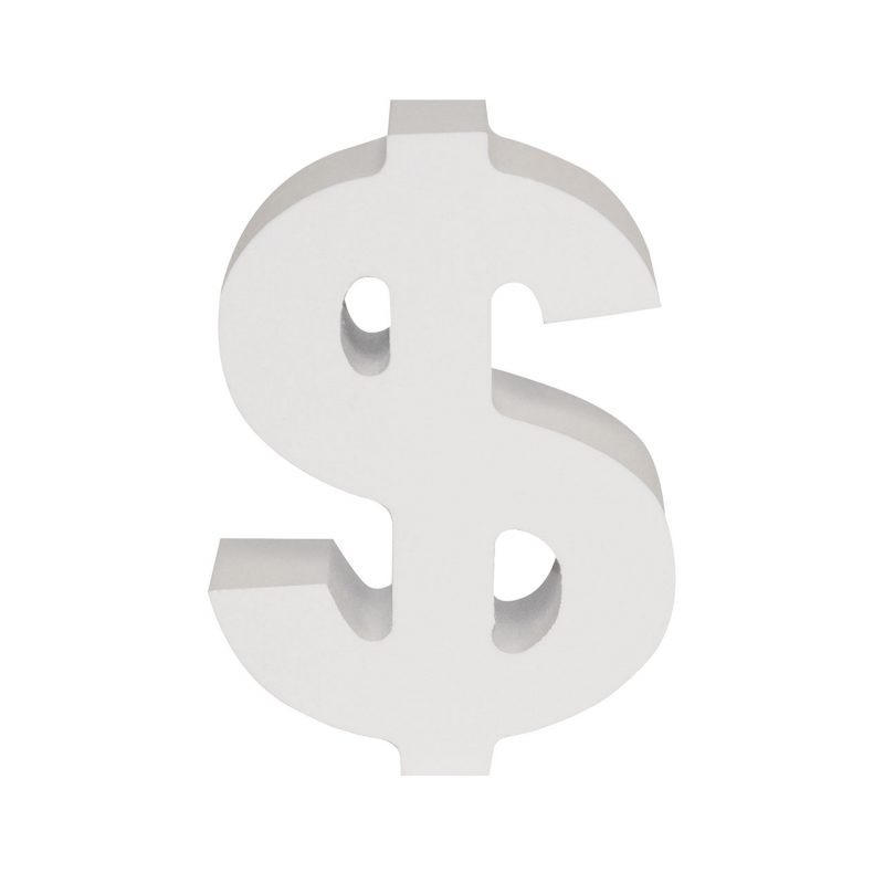 AP Letra Decorativa MDF - Simb. $ 7x10  Blanca