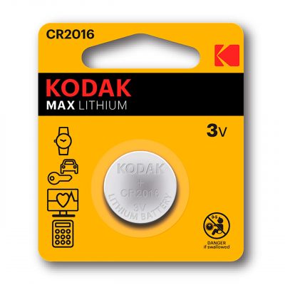 Kodak Max Pila CR2016, 3v, Pack 1 ud.