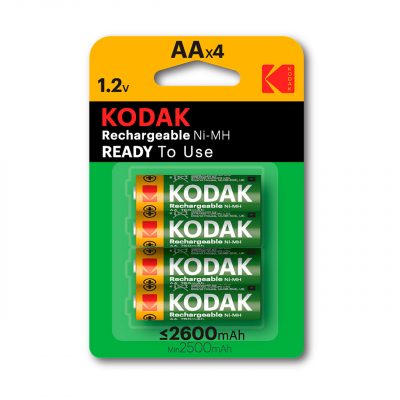 Kodak AA/KAAHR-4 2600mA NiMh Rechargeable Battery, Pack 4 pcs.