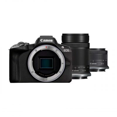 Canon Cámara Evil Eos R50 Negra + RF-S 18-45 + RF-S 55-210 IS STM
