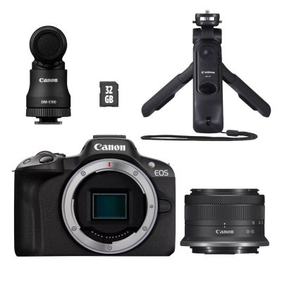 Canon Cámara Evil Eos R50 Negra + RF-S 18-45mm f/4.5-6.3 IS STM Creator Kit