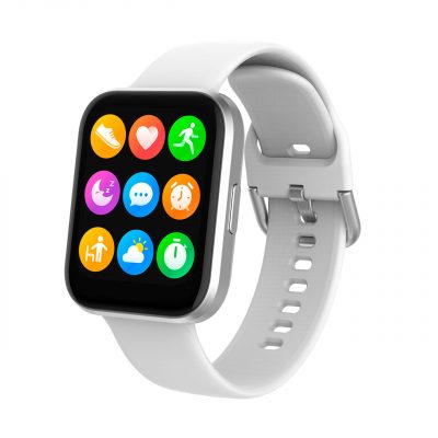 Swiss+Go Smart Watch Zurich cuerpo aluminio Plata + Correa Blanca