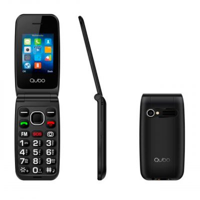 Qubo Teléfono Móvil Neo2 NW, Dual SIM, Negro + Base de carga