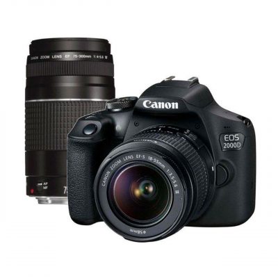 Canon Cámara Reflex Eos 2000D Kit Objetivo 18-55mm DC + 75-300mm