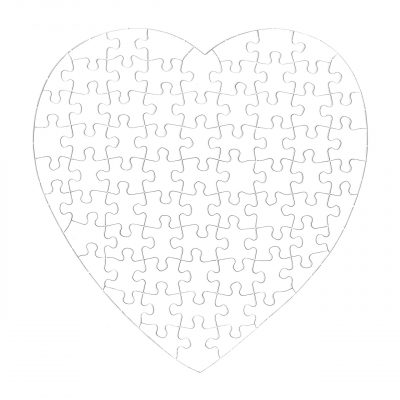 AP Puzzle Cartón Personalizable Corazón 19x19 cm 75 piezas Pack 10 u.