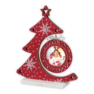 Zep Nestor Navidad Red Marco Fotos Madera  6x6 cm Rojo