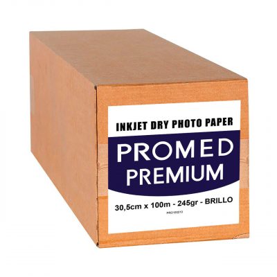 Promed Papel Inkjet Dry Premium 245 gr. 30,5x100m Brillo 1 Bobina