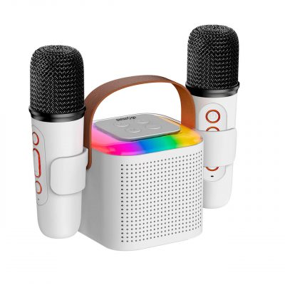 Swiss+Go Altavoz Bluetooth Portátil Magic Party Karaoke con 2 Micrófonos
