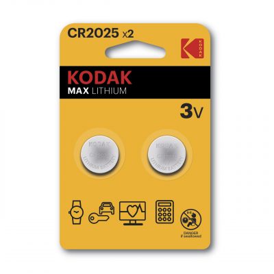 Kodak Max Pila CR2025, 3v, Pack 2 uds.