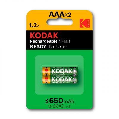 Kodak AAA/K3AHR-2 650mA NiMh Rechargeable Battery, Pack 2 pcs.