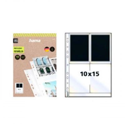 Hama Hojas recambio Slip-In para Álbum anillas, A4 10X15, Blancas Pack 10 hojas