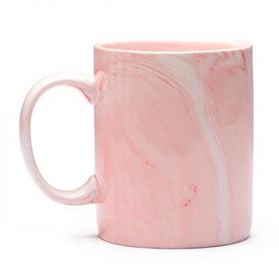 AP Taza Cerámica Personalizable 12oz Roja, efecto mármol
