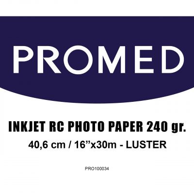 Promed Papel Inkjet RC Photo 240 gr.  16"/406mm x 30 Mts Lustre 1 Bobina