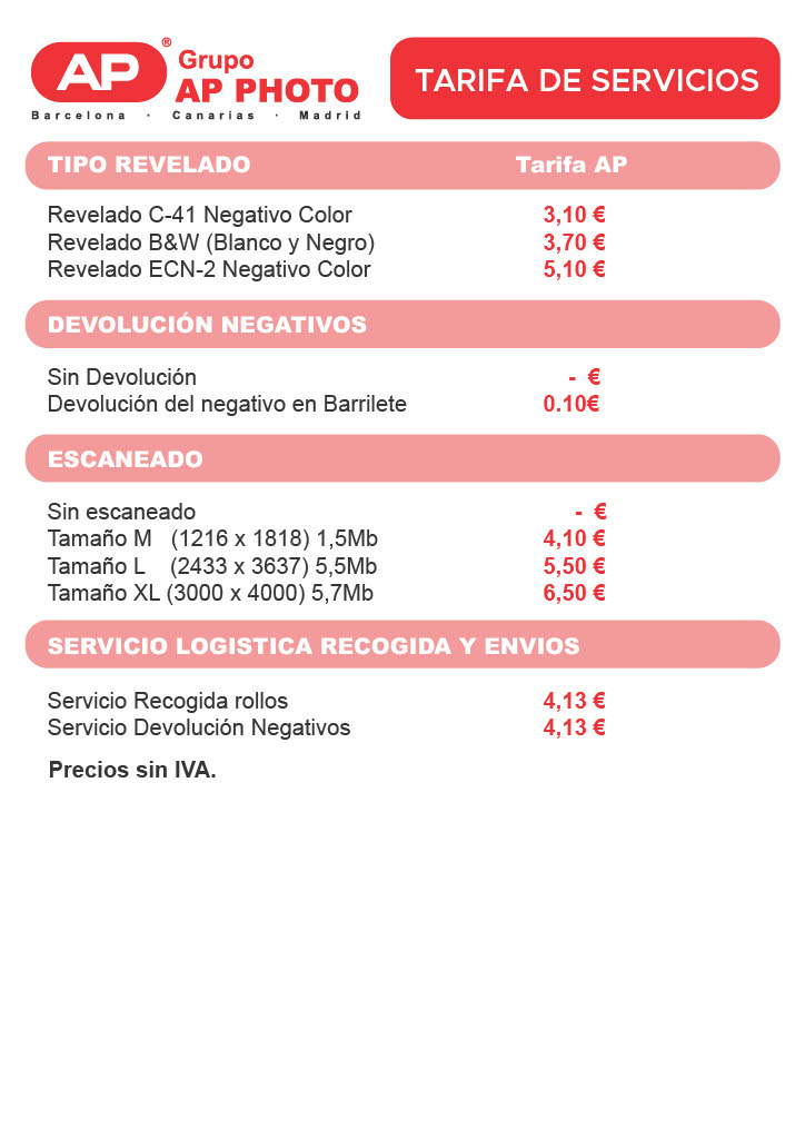 Revelado Analógico Profesional Para Tiendas De Fotografía Y Copisterías |