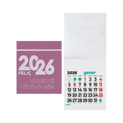 i-moments Faldilla Calendario Año 2026 10 cm Catalán Paquete 50 unid.