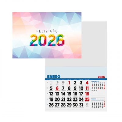 i-moments Faldilla Calendario Año 2026 15 cm Castellano Paquete 50 unid.