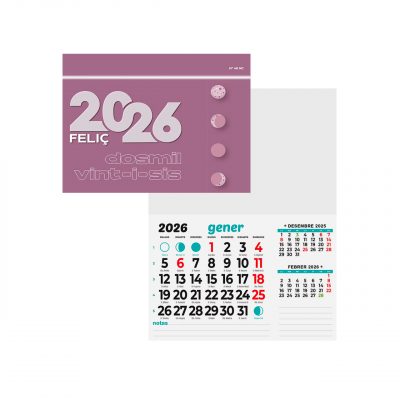 i-moments Faldilla Calendario Año 2026 15 cm Catalán Paquete 50 unid.