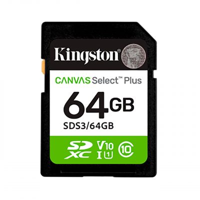 Kingston Tarjeta Memoria SDXC 64Gb Canvas Select Plus 150 Mb/s C10 UHS-I U1 V10