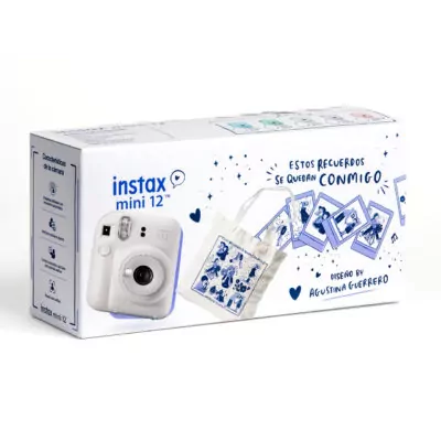 Fujifilm Instax Cámara Inst. MINI 12 Kit Clay White