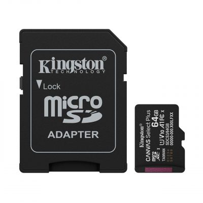 Kingston Tarjeta Memoria SDXC Micro  64Gb Canvas Select Plus 150 Mb/s C10 UHS-I U1