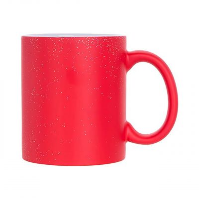 AP Taza Cerámica Personalizable Mágica 11oz con purpurina, Roja