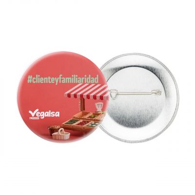 Gamax Chapa Ø59mm Personalizable Con aguja Bolsa con 100 u.