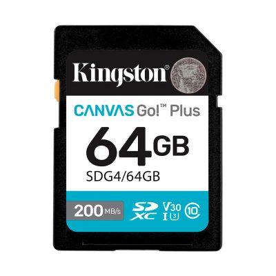 Kingston Tarjeta Memoria SDXC  64Gb Canvas Go Plus 200 Mb/s C10 UHS-I U3