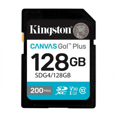 Kingston Tarjeta Memoria SDXC 128Gb Canvas Go Plus 200 Mb/s C10 UHS-I U3