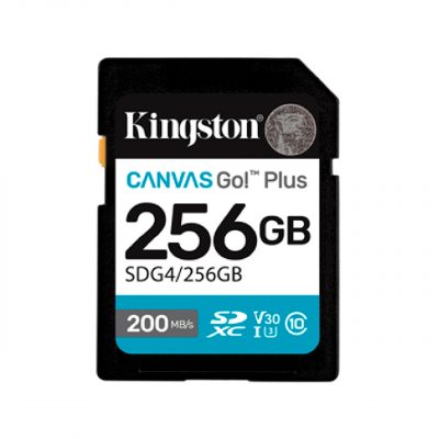 Kingston Tarjeta Memoria SDXC 256Gb Canvas Go Plus 200 Mb/s C10 UHS-I U3 V30