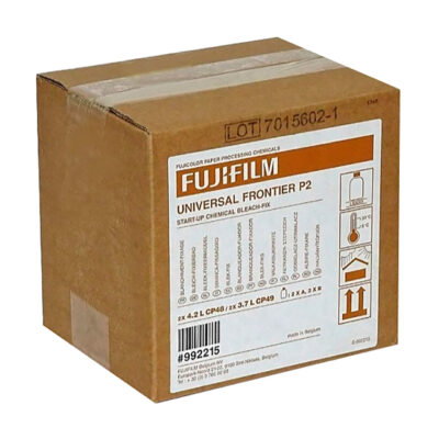 Caja de químicos de revelado FUJIFILM Universal Frontier P2, para uso en impresoras fotográficas.