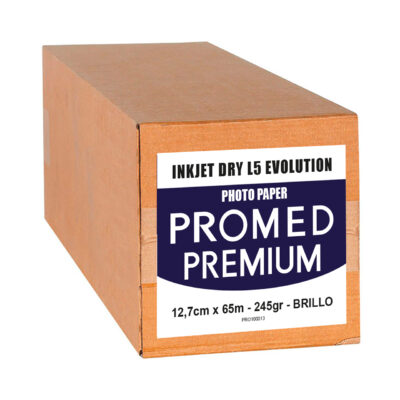 Promed Papel Inkjet Dry L5 Evolution 245 Gr.  12,7X65M Brillo 1 Bobina