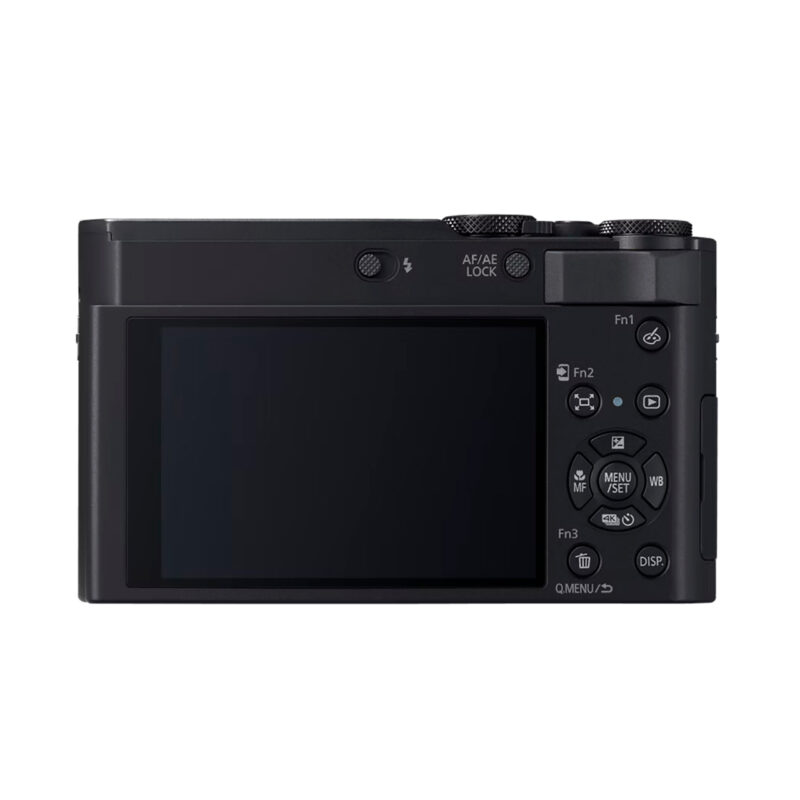 Cámara Sony ZV-1 vista posterior, pantalla LCD y controles personalizables para videografía.