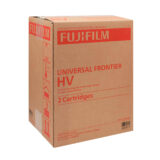 Cartón de cartuchos Fujifilm Universal Frontier HV para impresiones de fotografía, ideal para volúmenes altos.