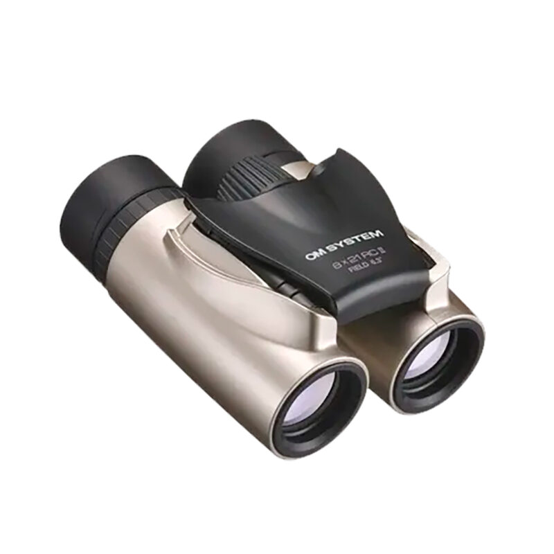 Prismáticos OM SYSTEM 8x42, diseño compacto con óptica de alta definición y campo de visión de 5.5°.
