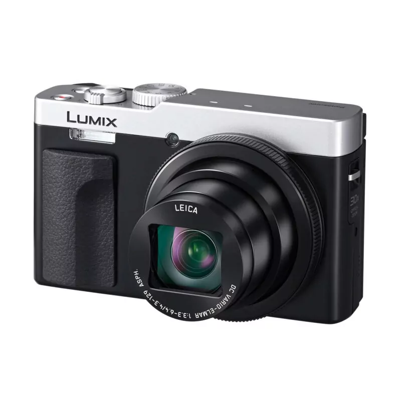 Cámara Panasonic Lumix con lente Leica y zoom óptico 30x, ideal para fotografía versátil y de alta calidad.