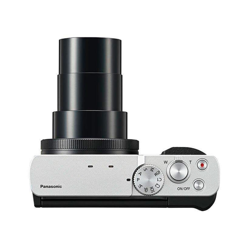pan400176-5-c2a Cámara Panasonic con lente teleobjetivo retractable y controles manuales para fotografía avanzada.