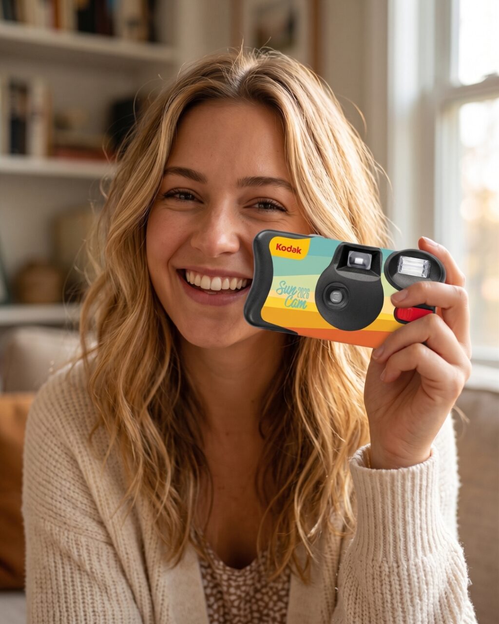 Cámara Desechable Kodak Fun Flash Con Diseño Colorido, Ideal Para Fotografías Instantáneas Y Eventos.