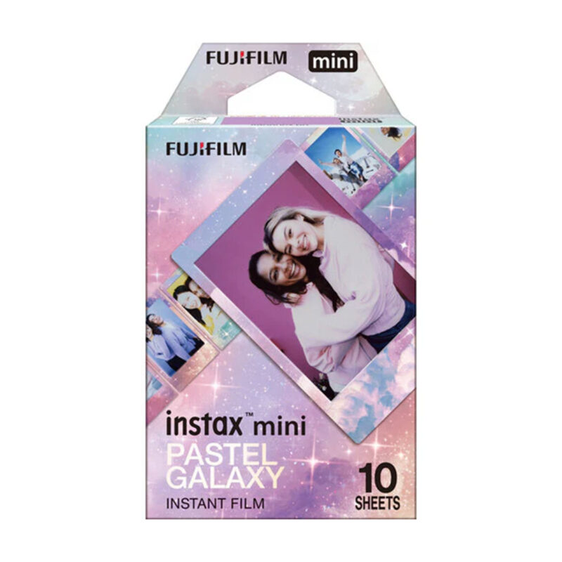 fuj105250-1-3ff Papel fotográfico instantáneo Fujifilm Instax Mini Pastel Galaxy, 10 hojas, diseño colorido para impresiones divertidas.