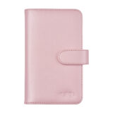 Fujifilm Instax soporte rosa, diseño compacto y elegante, ideal para fotos instantáneas. Perfecto para organizar recuerdos.