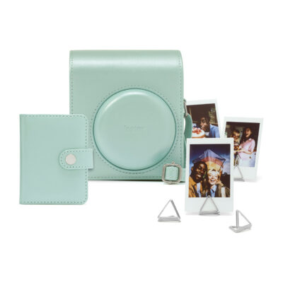 Funda Instax Verde Menta Con Álbum De Fotos Y Soportes De Imágenes Para Fotos Impresas Instantáneas.