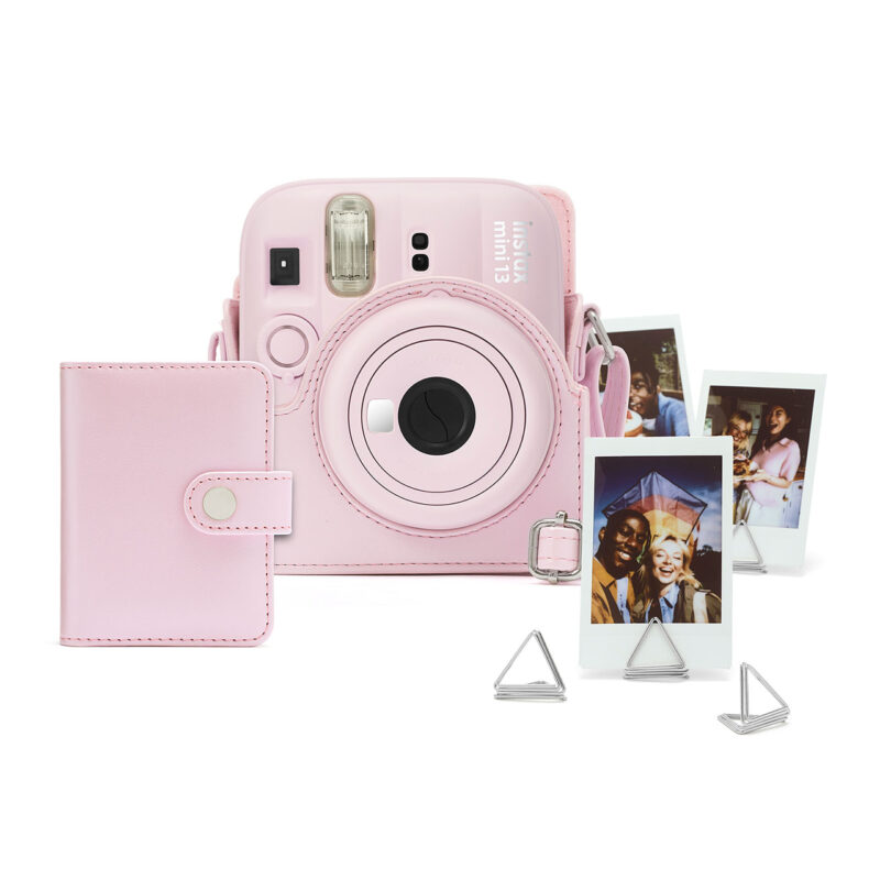 fuj170388-1-736 Cámara instantánea Fujifilm Instax Mini 13 en color rosa con mini álbum y fotos impresas. Ideal para recuerdos instantáneos.