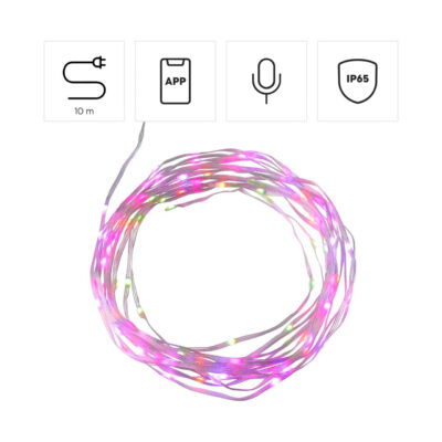 10 m smart LED tape, controllable by app, IP65 waterproof and with voice commands. Ideal for decoration. 