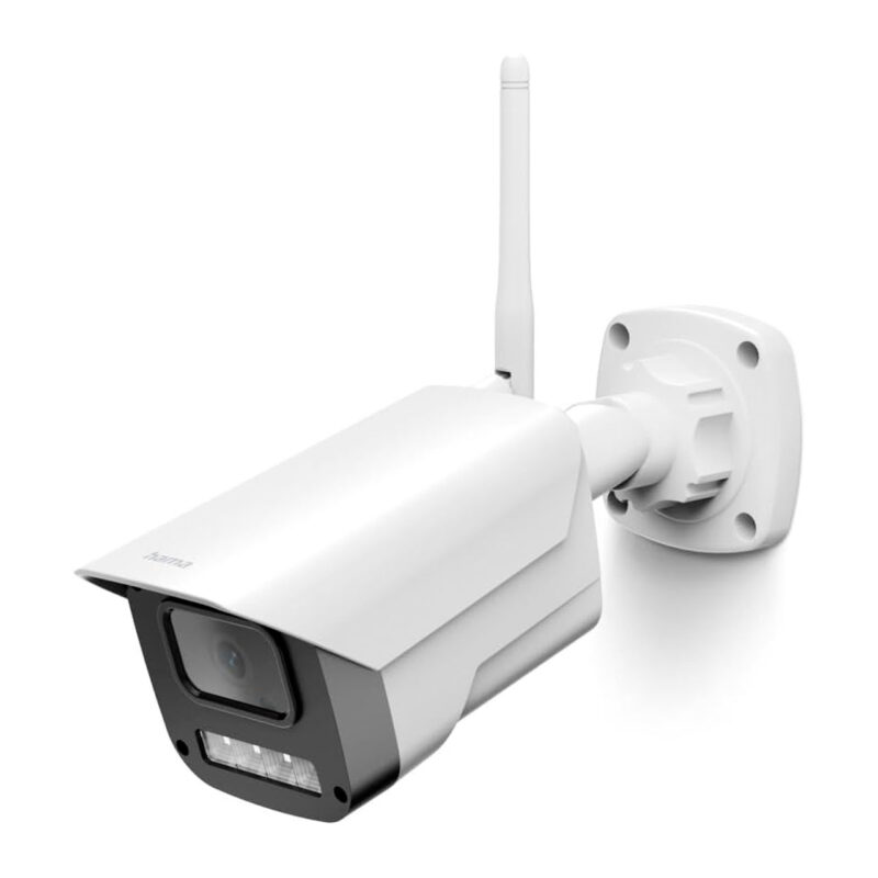 HAM600005-5-A4B Hikvision security camera, WiFi model, with lens and night vision LED, modern white design.