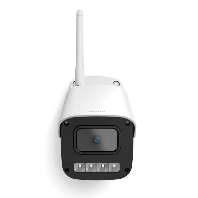 Hama camera with compact design, wide view lens and antenna for Wi-Fi connection, ideal for security.
