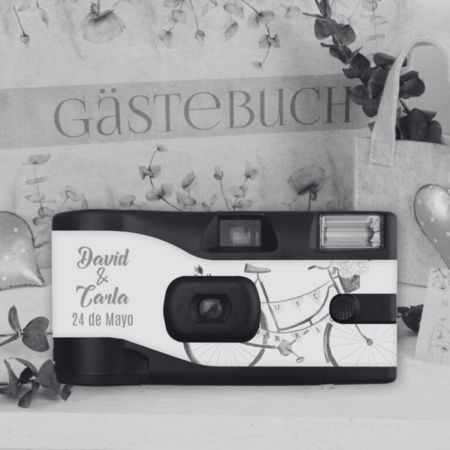 Cámara De Fotos Desechable Personalizada Con Diseño De Bicicleta, Ideal Para Eventos Especiales Y Recuerdos Inolvidables.
