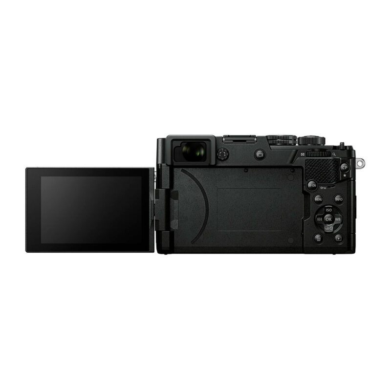 oly400632-9-73e Cámara Sony modelo ZV-1 con pantalla abatible y botones de control accesibles para grabación profesional.