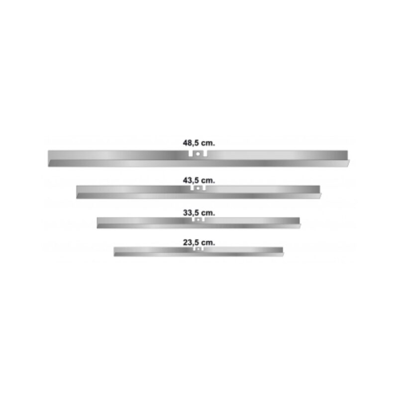 Varillas de aluminio en tamaños de 23,5 a 48,5 cm, ideales para estructuras fotográficas y soportes de equipo.