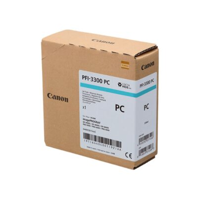 Cartón de tinta Canon PFI-3300 PC de 320 ml para impresoras imagePROGRAF y calidad de impresión profesional.
